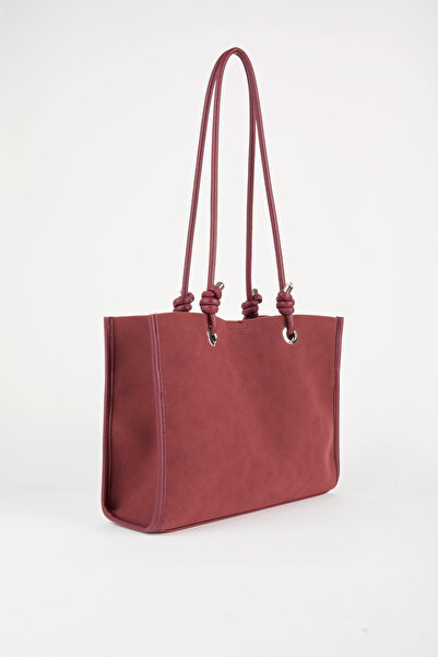 Vivaq Women's Burgundy Bouquet 3-Compartment Suede Medium Size Lined Snap Closure Hand and Shoulder Bag