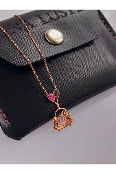 LUNA LUSTER Genuine Leather Men's Black Minimal Card Holder Gold Cute Car Design Silver Women's Necklace