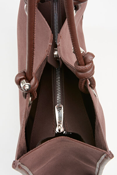 Vivaq Women's Bitter Brown Bouquet 3-Compartment Suede Medium Size Lined Snap Closure Hand and Shoulder Bag