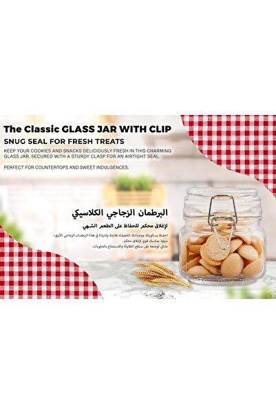 Pescador Airtight Glass Canister Set with Clip-Top Seal Lids, 500 ml, Set of 3