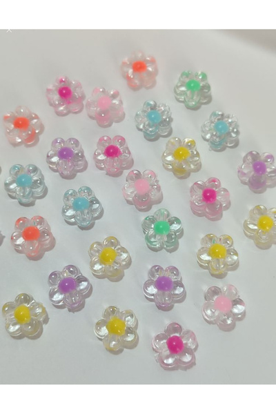 Mutlu Bujiteri Hobi Aksesuar Acrylic Flower Beads (30 Pieces)