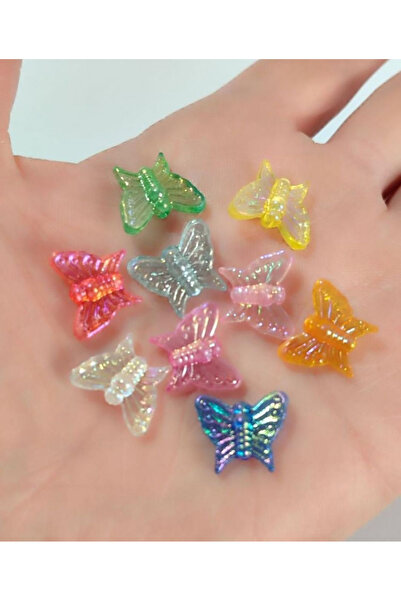 Mutlu Bujiteri Hobi Aksesuar خرز أكريليك على شكل فراشة متنوعة (40 قطعة)