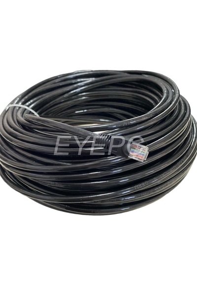 EYEPC كابل إيثرنت إنترنت لان Cat6 أسود داخلي وخارجي 50 متر Rj45 للاستخدام الد...