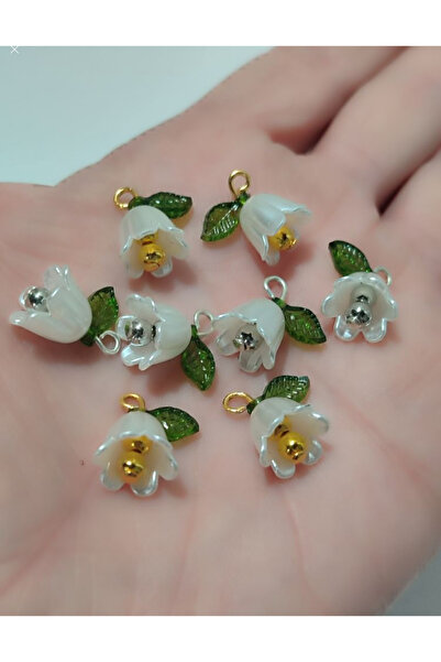 Mutlu Bujiteri Hobi Aksesuar خرز زهور أكريليك ثلاثي الأبعاد (10 قطع)