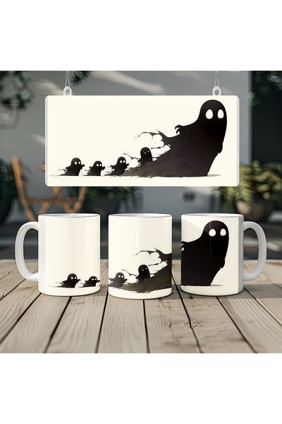 Beramussa Fun Ghost Family Mug – Spooky Themed Gift Cup Perfect for Halloween...