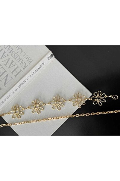 Maison La Femme Gold Papatya Detaylı Ayarlanabilir Kadın Kemer Pantolon Kemeri Elbise Kemeri Gömlek Kemeri