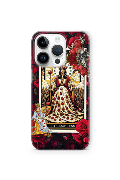 FLAMENKO iPhone 14 Pro Max Uyumlu İmparatoriçe Tarot Desenli Şeffaf Telefon K...