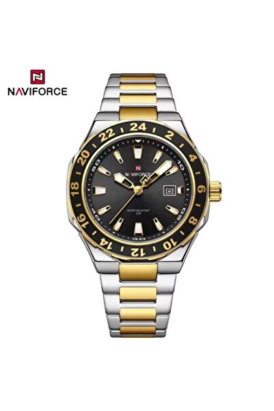 Naviforce Simple and beautiful men's stainless steel waterproof quartz watch with date display