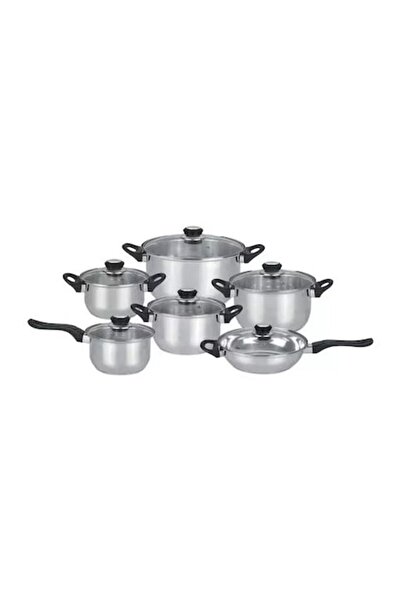 OEM Viva Magenta stainless steel saucepan set, 12 pieces, with lids, for everyday cooking, elegant design