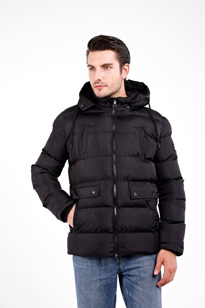 Decas Fovere Fur-Lined Waterproof and Rainproof Coat - Black