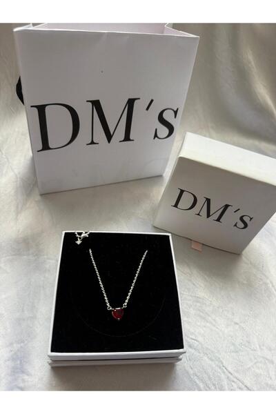 DM’s Silver Kırmızı Kalpli Gümüş Kolye