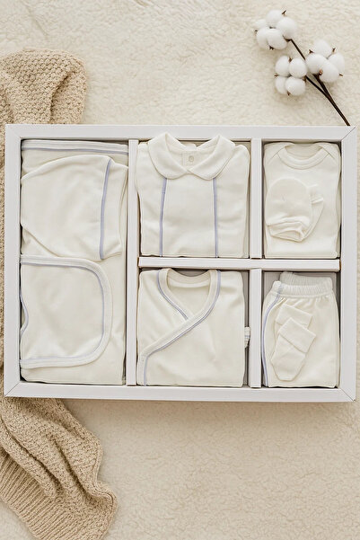 Babydonat Striped Patterned 10 Piece Boxed Baby Boy Hospital Discharge Set