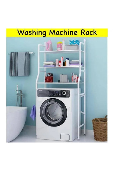 Modern shop Three-tier storage rack above the washing machine, versatile metal rack, space-saving organizational rack