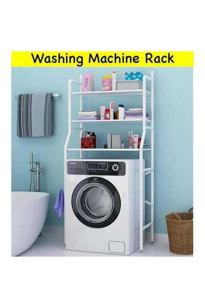 Modern shop Three-tier storage rack above the washing machine, versatile metal rack, space-saving organizational rack