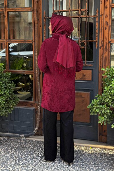 FUAT GÜRSEN Knitwear Collar Stone Embroidered Jacquard Tunic