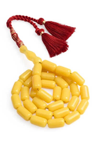 NAMAT مسبحة صلاة إسلامية من الأكريليك بلون العنبر، ٣٣ حبة