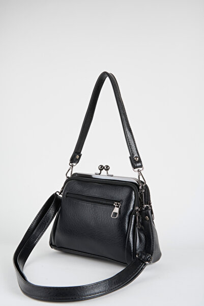 Vivaq Women's Black Butterfly 4-Compartment Lined Handbag and Shoulder Bag with Zipper Closure