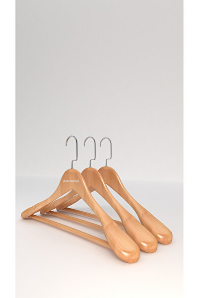 askı sarayı Naturel Ahşap Ceket Ve Palto Askısı , Takım Elbise Askısı Özel Om...