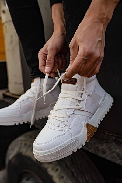 Zapatos CH057x Ghost Line Erkek Spor Günlük Bağcıklı Cilt Bot CBBT - Beyaz