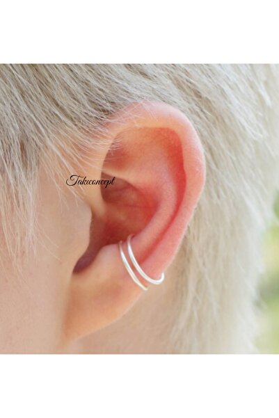 TakıConcept Çelik Deliksiz Kıkırdak Küpe Deliksiz Küpe