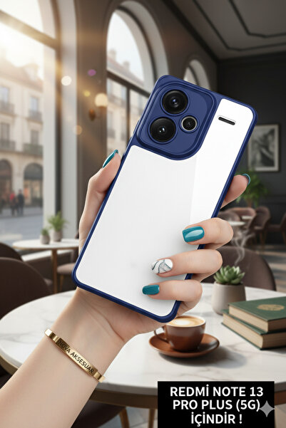 cepmoda Xiaomi "NOTE 13 PRO PLUS" Kılıf Yanları Renkli Buzlu Mat Şeffaf pent4...