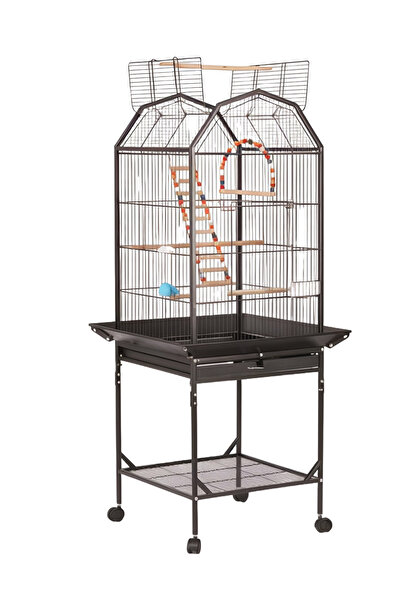 KidLe قفص طيور معدني، قفص حيوانات أليفة، قفص طيور متعدد الوظائف، بيت طيور فاخر