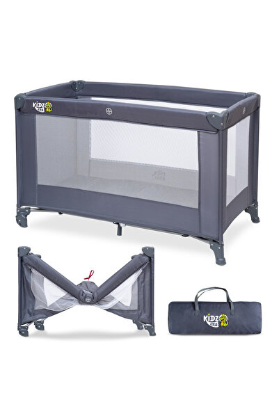 kidzera Portable playpen and crib with front wheels for easy movement and carrying bag - easy to fold, ventilation mesh,
