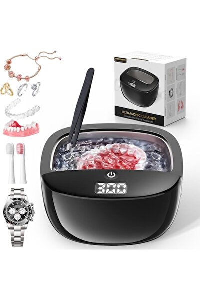 FENIKEST Curatator ultrasonic portabil, 42kHz, 120ml, wireless, 180/300s, USB-C, LED, inox, silentios, negru