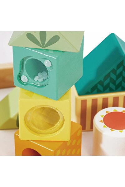 Classic World Explorer Building Blocks, 14-piece Sound Wooden Set for 18+ Months