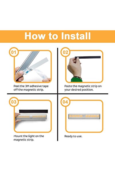 RADIOTRONICS Motion Sensor LED Light Rechargeable Wireless Light Bar (2pcs)