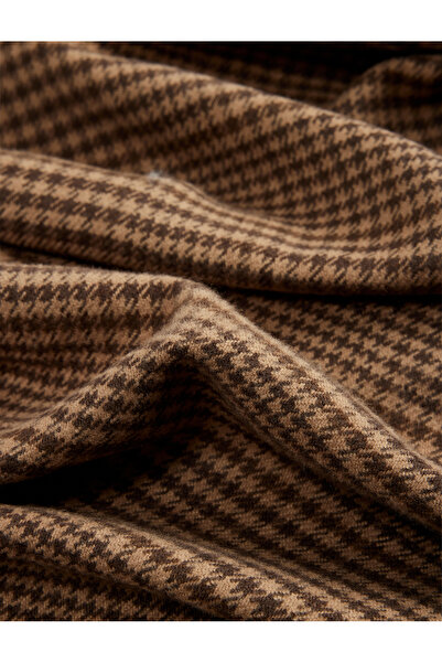 Koton Houndstooth Patterned Tasseled Scarf