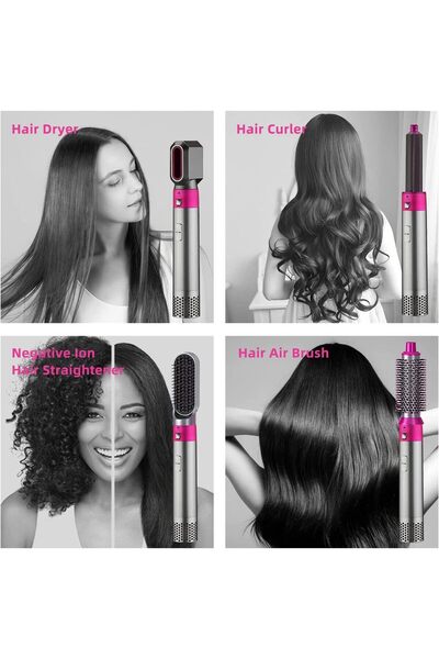 Joy 5 in 1 Hair Dryer Brush Styler, With 5 Styling Tools, 3-speed temperature, 1000W, for Hairstyle