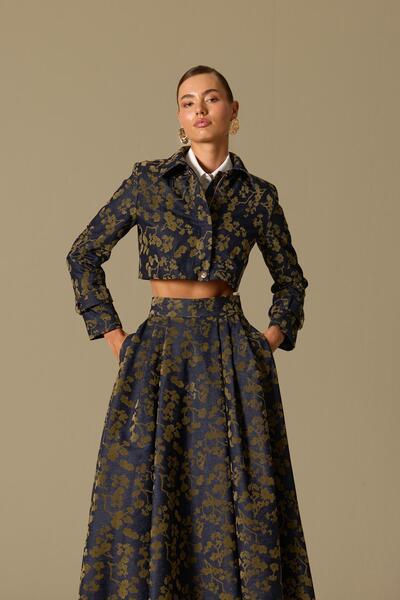 NOK İSTANBUL Denim Blossom Jacket Denim-Green