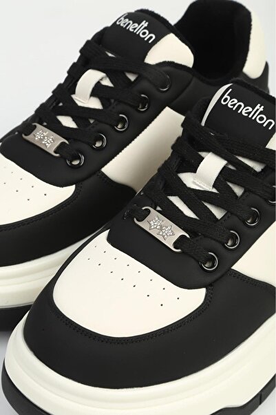 Benetton Black and White Women's Sports Shoes Imported Bni-12046