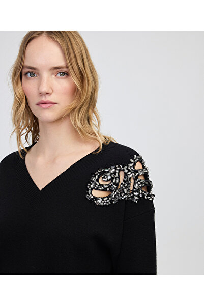 İpekyol Tricot with Applique of Strass Stone and Sequins