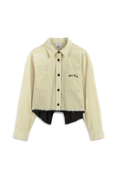 Twist SLOGANLI KADİFE GÖMLEK