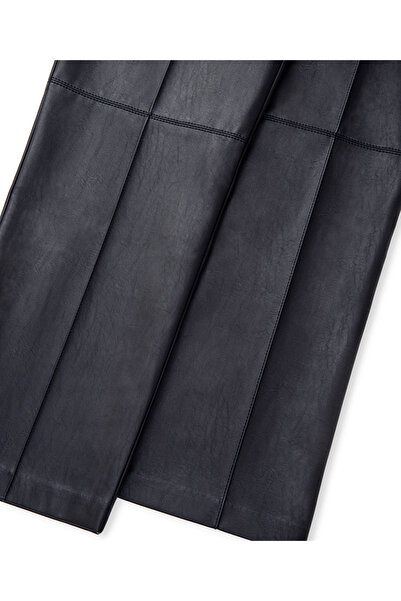 İpekyol Deri görünümlü straight fit pantolon