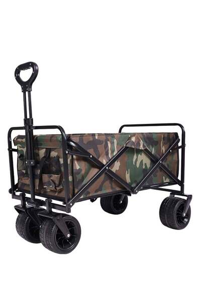 Arabest عربة خارجية قابلة للطي شديدة التحمل، مع عجلات قيادة 360 درجة، سعة وزن 220 رطلاً، (تمويه