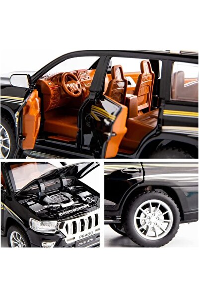 Toybox Toyota Prado Model Car, Zinc Alloy Pull Back Toy car with Sound and Light for Kids
