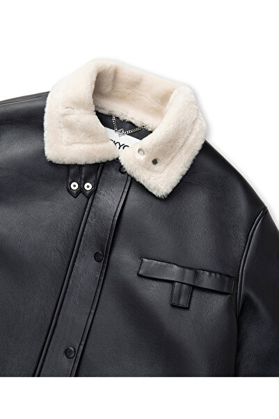 İpekyol Faux Fur Mix Leather-Look Coat