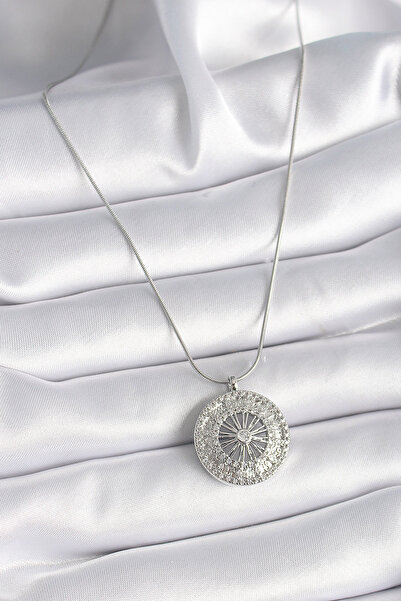 Skygo 316L Steel Silver Color Zircon Stone 12 Zodiac Sign Medallion Model Women's Necklace - Tj-Bko9541