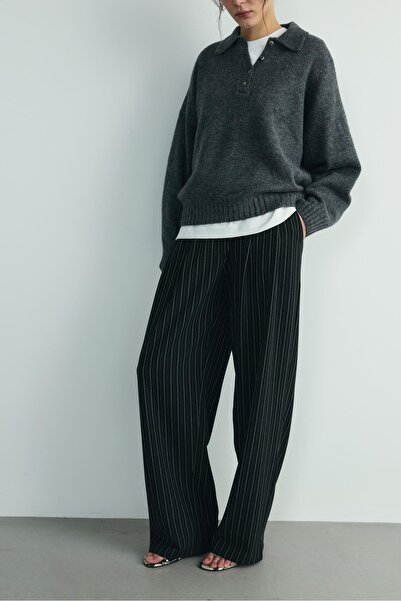 Suud Collection Smoked Rani Polo Neck Oversize Sweater