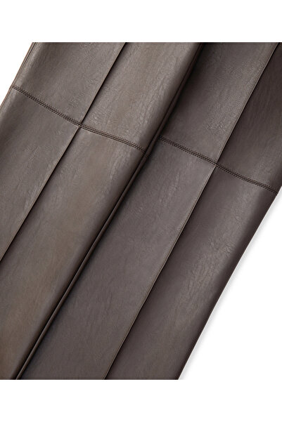 İpekyol Deri görünümlü straight fit pantolon