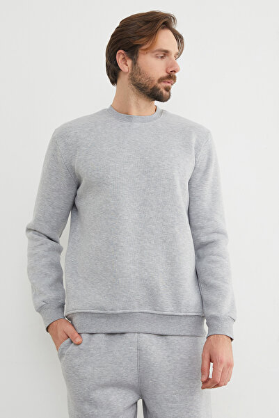 Fulla Moda Φούτερ με λαιμόκοψη 3 νημάτων Basic
