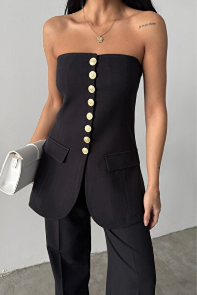 DEAG Taarim Gold Buttoned Trablezyelek Black