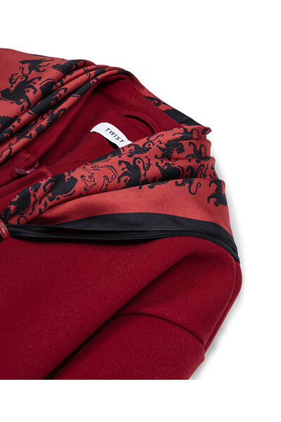 Twist Bomber Jacket with Removable Scarf