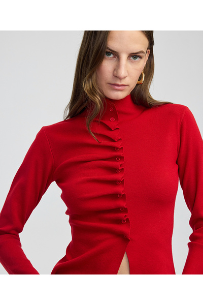 İpekyol Volanlı dar kesim triko