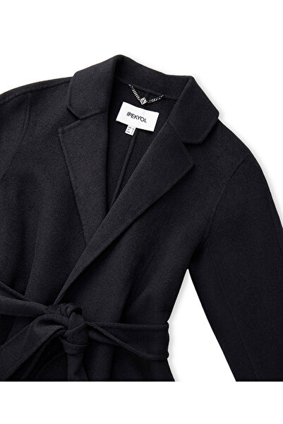 İpekyol Yün içerikli kuşaklı kaban