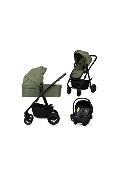 Lionelo Carucior 3 in 1, Lionelo, Amber Plus, Cadru aluminiu, Cu landou intar...