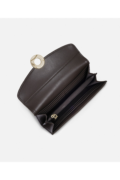 İpekyol Wallet with Contrasting Textured Flap